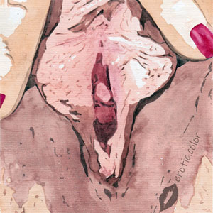 Nude Watercolor Portrait by erotic.color
